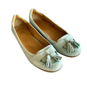 PETER MILLAR Women's Size 7.5 Teal Blue Tasseled Slip-On Flat Loafer Golf Shoes